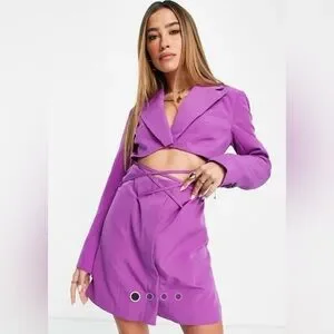 white christmas dresses Topshop Tailored Twist Cut Out Blazer Dress In Black main image 0